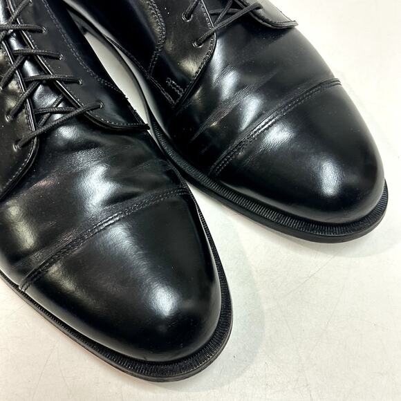 VERY GOOD Cole Haan Derby Blucher Cap Toe Black Calf Made in Maine USA 11.5 - Picture 7 of 12